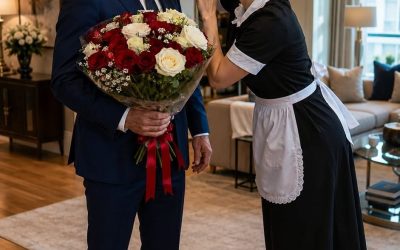 EL MAGNATE LLEGÓ CON ROSAS PARA SU ESPOSA, PERO LA EMPLEADA LE TAPÓ LA BOCA: “¡SILENCIO, TIENE QUE VER ESTO YA!”
