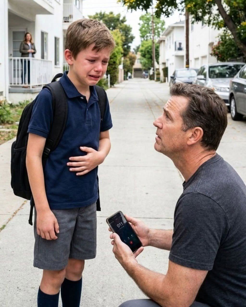 “Papá… por favor, no me hagas sentar”, me suplicó mi hijo de ocho años al llegar temblando a la puerta de mi departamento. Su madre lo había dejado afuera como si fuera un estorbo, diciendo que solo estaba haciendo “berrinche”. Pero cuando intenté revisar qué le pasaba, descubrí algo tan horrendo que llamé al 911 sin pensarlo dos veces.