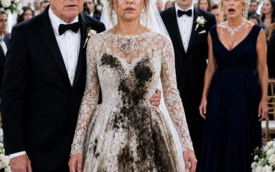 Mi suegra vertió algo asqueroso sobre mi vestido de novia y dejó una nota: “Conoce tu lugar”. Delante de 200 invitados, me lo puse de todos modos, tomé del brazo a mi padre y caminé por el pasillo sin derramar una lágrima.