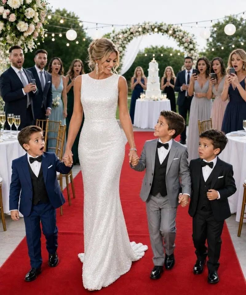 Llevé a mis trillizos de 4 años a la boda de mi exmarido millonario y la reacción de su familia fue escalofriante.
