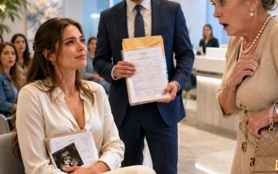1 año después de mi divorcio, mi exsuegra me vio en una clínica y se burló: “Mi hijo hizo bien en dejarte; ahora sí tiene una hija con tu exmejor amiga.” Yo solo sonreí y pregunté: “¿Eso cree?” Entonces un hombre entró… y ella se quedó blanca.